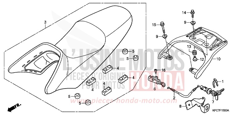 SEAT/CARRIER for Varadero 125 PEARL CONCOURS BLACK (NHA65) from 2011